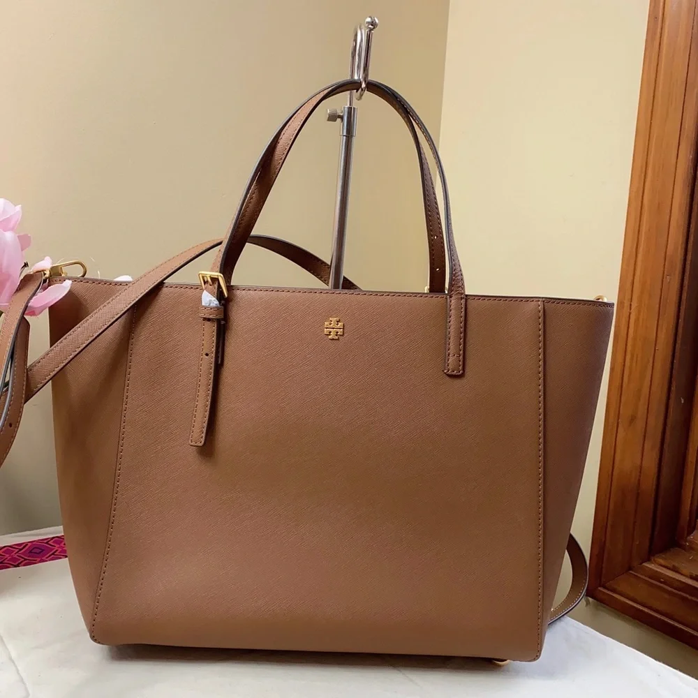 Tory Burch EMERSON SMALL TOP-ZIP TOTE in moose